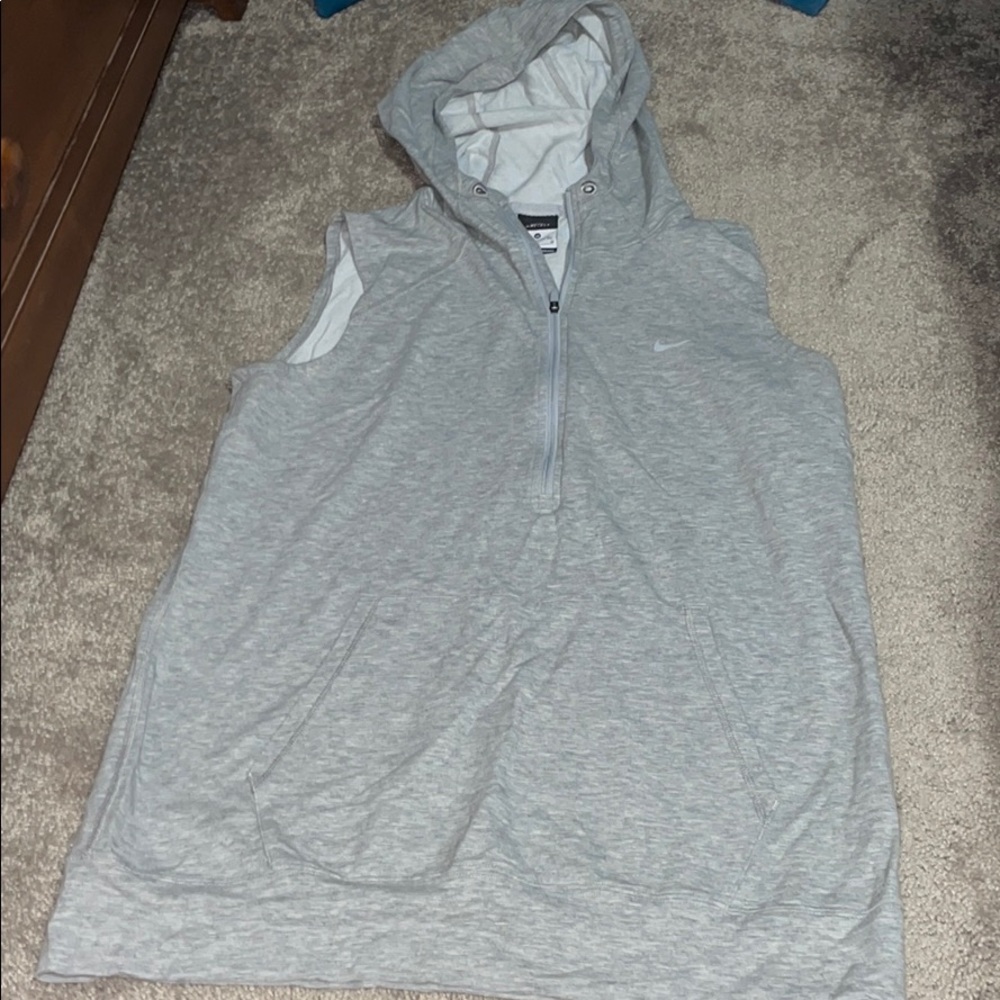 Nike Light Gray Sleeveless Hoodie Tank